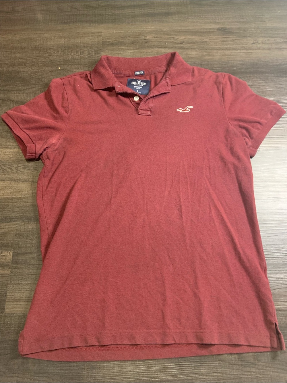 Hollister Wine Red Short Sleeve Polo